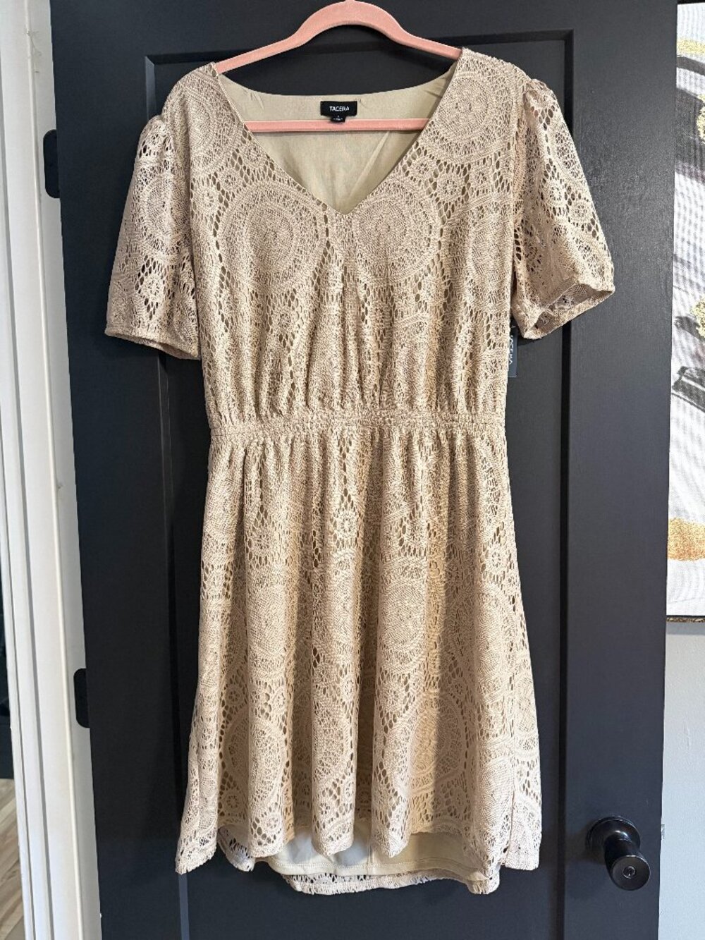 NWT Tan Crochet Dress sz L